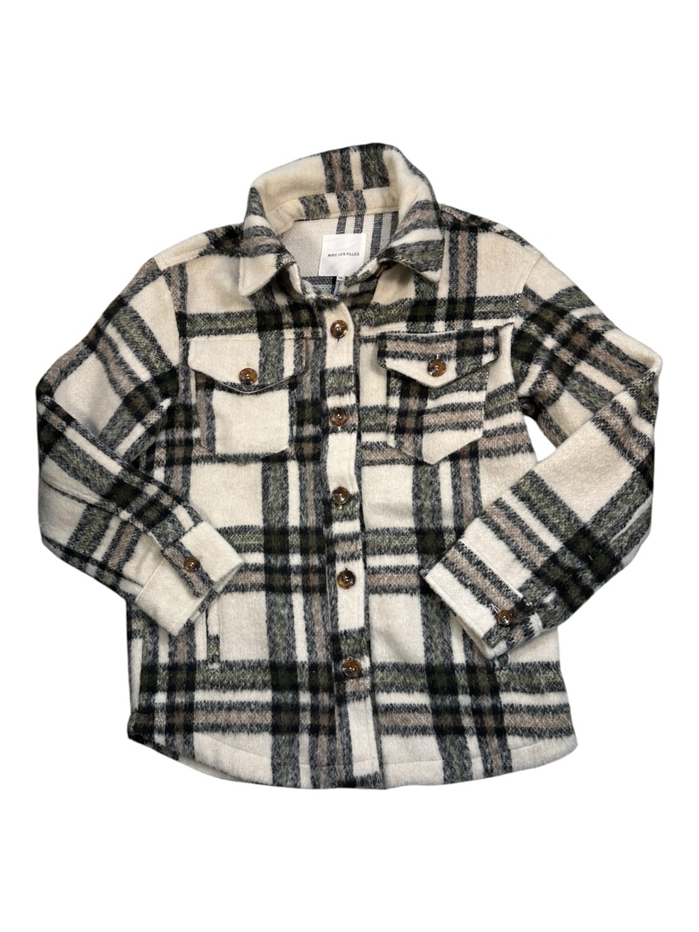 Avec Les Filles Plaid Shacket Button Down Shirt Jacket Size XS - Picture 1 of 9